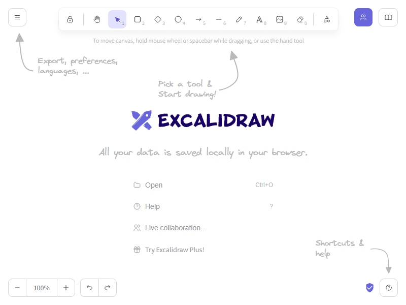 Excalidraw landing page