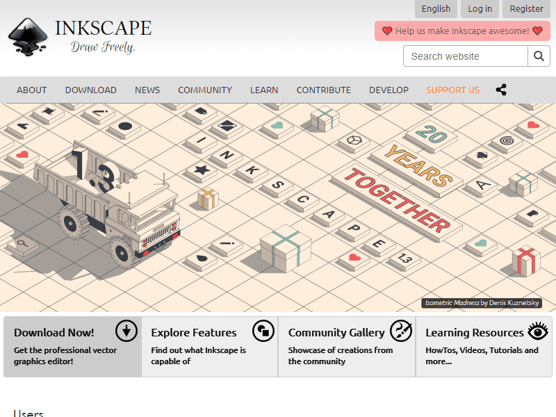 Inkscape landing page