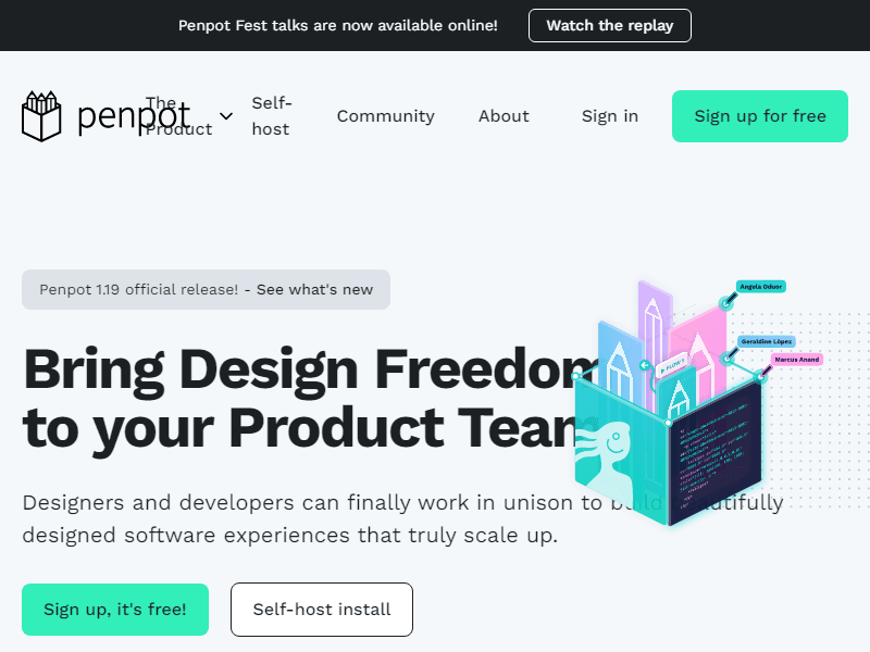 Penpot landing page