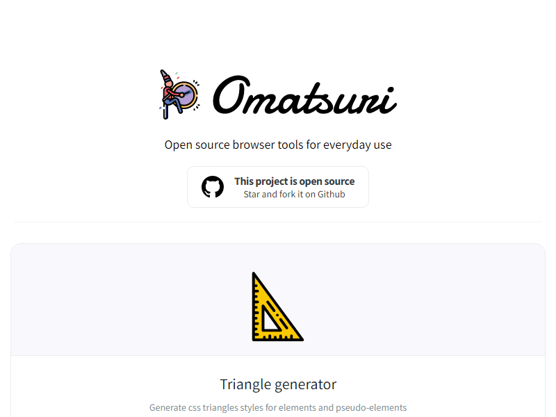 Omatsuri.app landing page