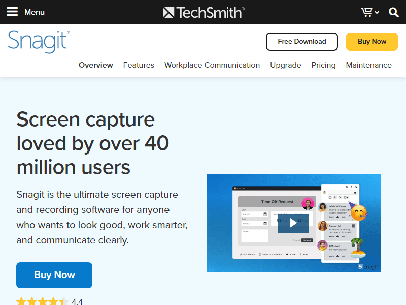 Snagit landing page