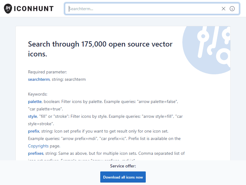 Iconhunt landing page