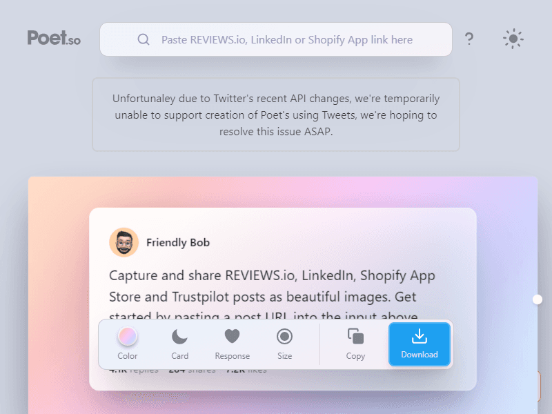 Poet.so landing page