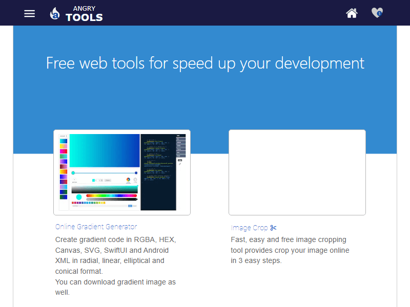 AngryTools landing page