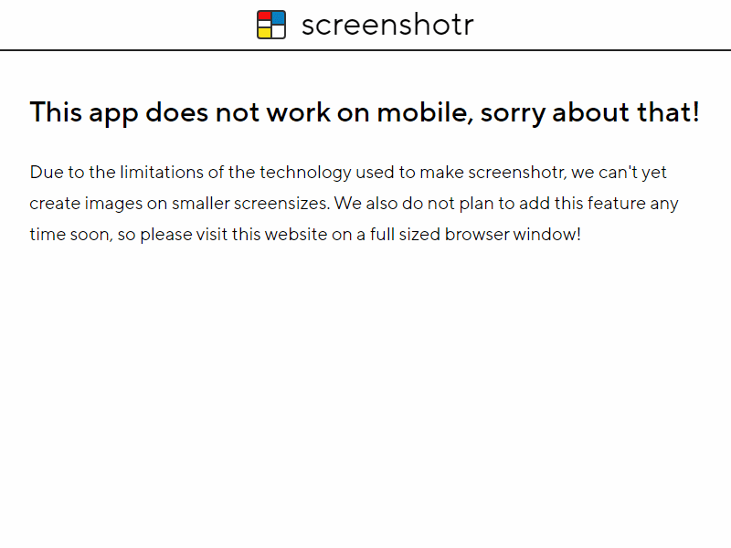 Screenshotr landing page